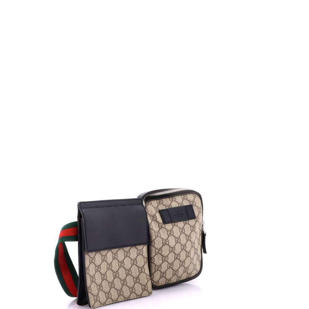 Gucci Double Web Belt Bag Gg Coated #247254G95B - Picture 2 of 7